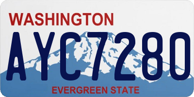 WA license plate AYC7280