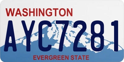 WA license plate AYC7281