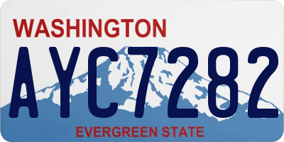 WA license plate AYC7282