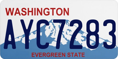 WA license plate AYC7283