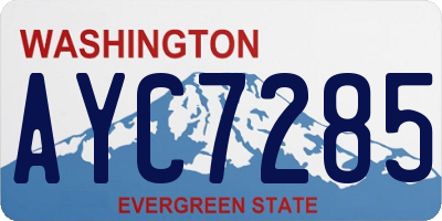 WA license plate AYC7285