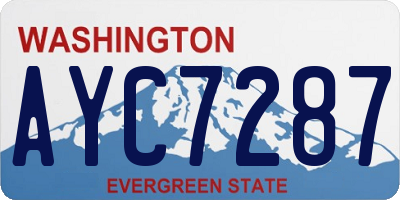 WA license plate AYC7287