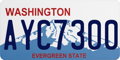 WA license plate AYC7300
