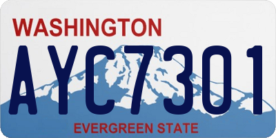 WA license plate AYC7301