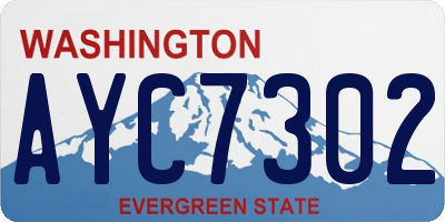 WA license plate AYC7302