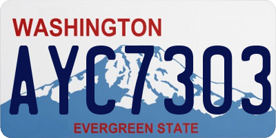 WA license plate AYC7303