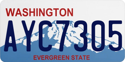 WA license plate AYC7305