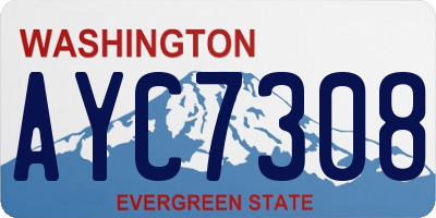 WA license plate AYC7308