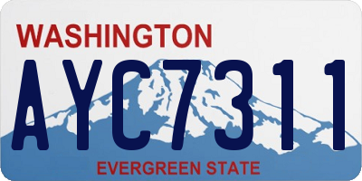 WA license plate AYC7311
