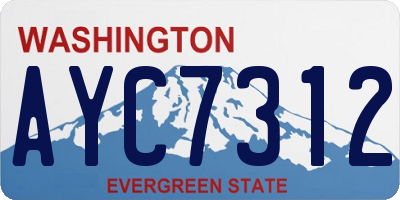 WA license plate AYC7312