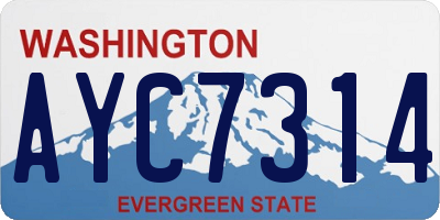 WA license plate AYC7314
