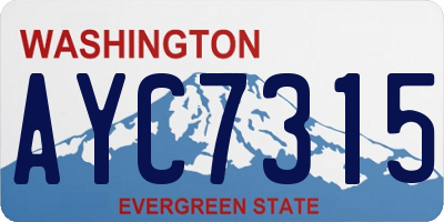 WA license plate AYC7315
