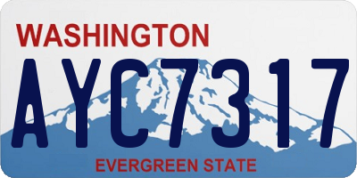 WA license plate AYC7317