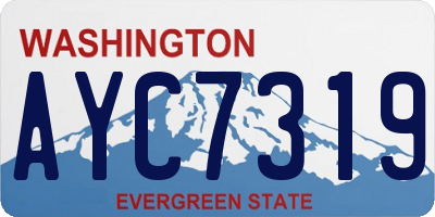 WA license plate AYC7319