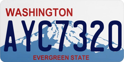 WA license plate AYC7320