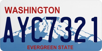 WA license plate AYC7321