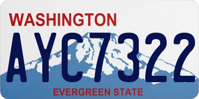 WA license plate AYC7322