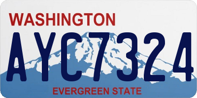 WA license plate AYC7324
