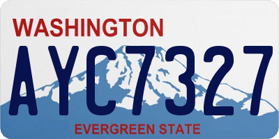 WA license plate AYC7327