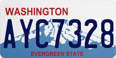 WA license plate AYC7328