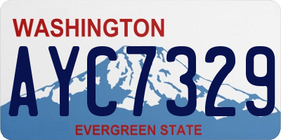 WA license plate AYC7329