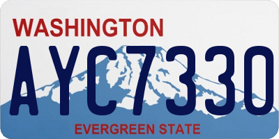WA license plate AYC7330