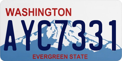 WA license plate AYC7331