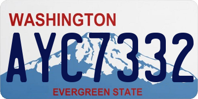 WA license plate AYC7332