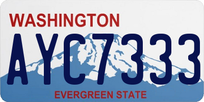WA license plate AYC7333