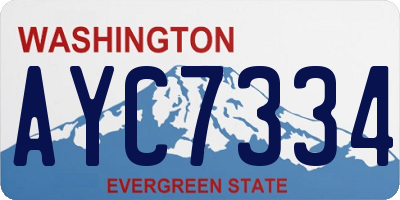 WA license plate AYC7334
