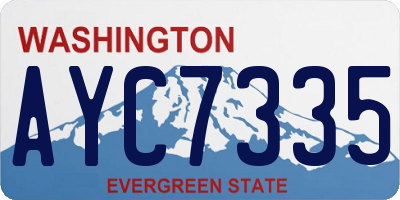 WA license plate AYC7335