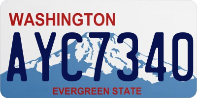 WA license plate AYC7340