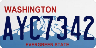 WA license plate AYC7342