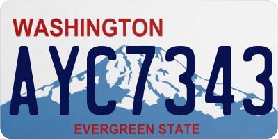 WA license plate AYC7343