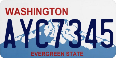 WA license plate AYC7345