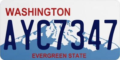 WA license plate AYC7347