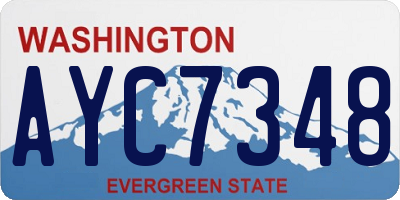 WA license plate AYC7348