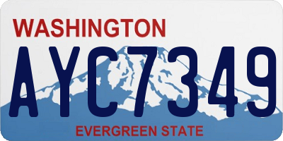 WA license plate AYC7349
