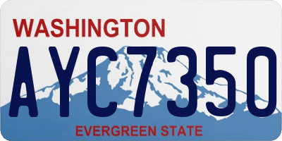 WA license plate AYC7350