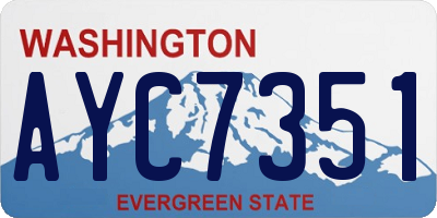 WA license plate AYC7351