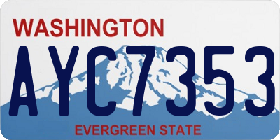 WA license plate AYC7353