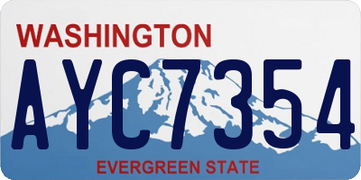 WA license plate AYC7354