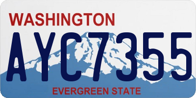 WA license plate AYC7355