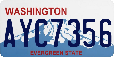 WA license plate AYC7356