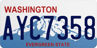 WA license plate AYC7358
