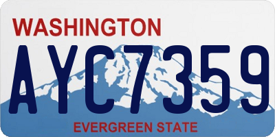 WA license plate AYC7359