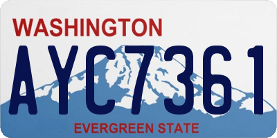 WA license plate AYC7361