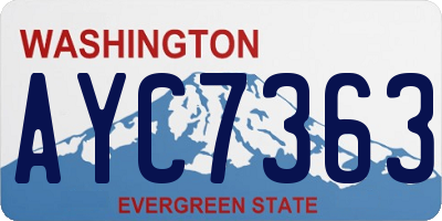 WA license plate AYC7363