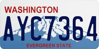WA license plate AYC7364