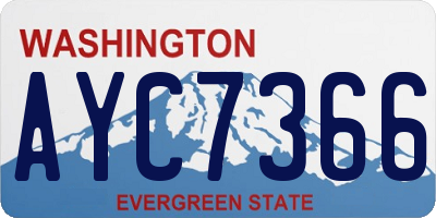 WA license plate AYC7366